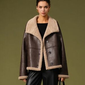 Women's Brown Shearling Jacket